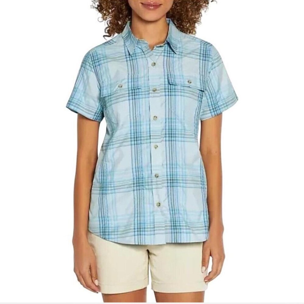 NWT  Eddie Bauer Shirt Women's XXL Short Sleeve UPF 50 Green